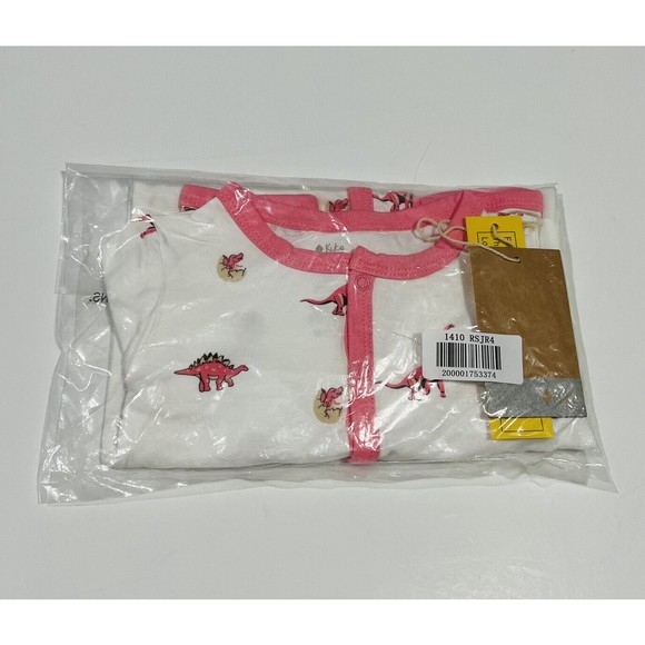 Kyte Baby Long Sleeve Snap Romper 12-18 Months Rose Jurassic Pink Dinosaur New